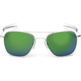 Randolph Engineering Aviator Bayonet Sunglasses | Matte Chrome -Green Flash Mirror AR Af170 58mm