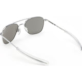 Randolph Engineering Aviator Bright Chrome Sunglasses | Gray Glass Bayonet 52MM AF23611/58MM AF83611