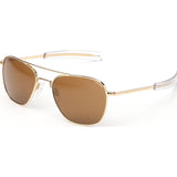 Randolph Engineering Aviator 23K Gold Plated Sunglasses | Tan Polarized Bayonet