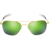 Randolph Engineering Aviator 23K Gold Sunglasses | Green Flash Mirror Glass Bayonet 55MM AF51667