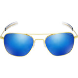 Randolph Engineering Aviator 23K Gold Sunglasses | Blue Flash Mirror Glass Bayonet 55MM AF51668