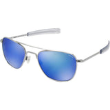 Randolph Engineering Aviator Bright Chrome Sunglasses | Blue Flash Mirror Glass Bayonet 55MM AF53668