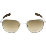 Randolph Engineering Aviator Matte Chrome Sunglasses | Tan Gradient Glass Bayonet 55MM AF54604