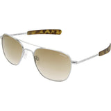 Randolph Engineering Aviator Matte Chrome Sunglasses | Tan Gradient Glass Bayonet 55MM AF54604