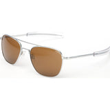 Randolph Engineering Aviator Matte Chrome Sunglasses | Tan Polarized Bayonet