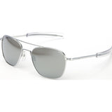 Randolph Engineering Aviator Matte Chrome Sunglasses | Gray Flash Mirror Bayonet