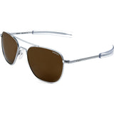 Randolph Engineering Aviator Matte Chrome Sunglasses | Bronze Flash PC Bayonet