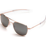 Randolph Engineering Aviator Rose Gold Plated Sunglasses | Gray Flash Mirror Bayonet
