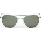 Randolph Engineering Aviator 23K White Gold Plated Sunglasses | AGX Polarized Glass Bayonet