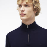 Lacoste Men's Quarter Zip Jersey Sweater | Navy Blue