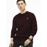 Lacoste Cable Knit Men's Wool Sweater | Turkey Red Mouline