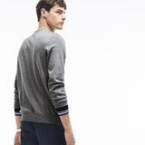 Lacoste Stripe Accented Men's V-Neck Sweater | Galaxite Chine