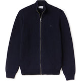 Lacoste Stripe Accented Men's V-Neck Sweater | Navy Blue