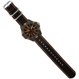 Armourlite Caliber Polycarbonate/Sapphire Men's Watch Black-Orange | Nylon AL602