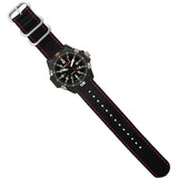 Armourlite Caliber Polycarbonate/Sapphire Men's Watch Black-White | Nylon AL603