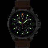 Armourlite Officer Chronograph AL832 Black-Blue Watch | Brown Leather