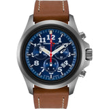 Armourlite Officer Chronograph AL834 Blue-Orange Watch | Brown Leather