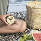 Nomon Atomo G Table Clock | Walnut/Brass