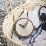 Nomon Atomo G Table Clock | Walnut/Brass