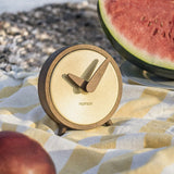 Nomon Atomo G Table Clock | Walnut/Brass