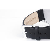 squarestreet SQ31 Aluminum Off-White Watch | Silver/Black Leather SQ31 AS-03