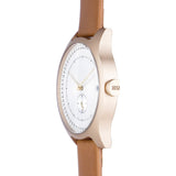 squarestreet SQ31 Aluminum Off-White Watch | Gold/Camel Leather SQ31 AS-01
