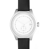 squarestreet SQ31 Aluminum Off-White Watch | Silver/Black Leather SQ31 AS-03