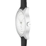 squarestreet SQ31 Aluminum Off-White Watch | Silver/Black Leather SQ31 AS-03