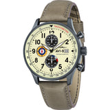 AVI-8 Hawker Hurricane AV-4011 Chronograph Watch | Leather Strap color-Vintage Blue