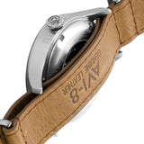 AVI-8 Hawker Hurricane AV-4046 Automatic Watch | Leather + Nylon Straps color- Black/Beige/Beige