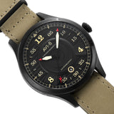 AVI-8 Hawker Hurricane AV-4046 Automatic Watch | Leather + Nylon Straps color- Black/Beige/Beige