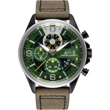 AVI-8 Hawker Harrier II AV-4051 Chronograph Watch | Leather Strap color-Grey/ Grey