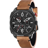 AVI-8 Hawker Hunter AV-4052 Chronograph Watch | Leather Strap color-Green/Green