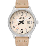 AVI-8 Hawker Hurricane AV-4053 Military Analog Watch | Leather Strap color-Cream/Cream