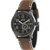 AVI-8 Flyboyn AV-4058 Centerary 1920s Watch | Leather Strap color-Black/ Dark Brown