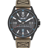 AVI-8 Hawker Harrier II AV-4063 Aviator Watch | Leather Strap color- Grey/ Grey