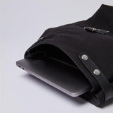 Sandqvist Alva Metal Hook Backpack - Black with Black Leather SQA1224