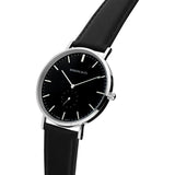 Rossling & Co. Classic 40mm Rogart Leather Watch | Silver/Black/Black- RO-001-023