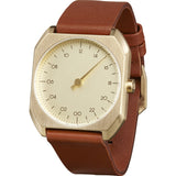 slow Mo 07 Gold Watch | Brown Leather X000OQTULL