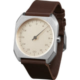 slow Mo 08 Créme Watch | Dark Brown Leather X000OQTUTD