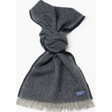 Faribault Annandale Herringbone Wool Scarf | Ink Blue 16934 12x72