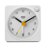 Braun Travel Analog Square Alarm Clock - White