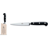 Coltellerie Berti Insieme Straight Paring Knife w/ Magnetized Wood Block | Black Lucite Handle