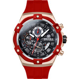 Brera Milano Supersportivo Evo Chronograph Watch | Brushed Rose Gold/Red IP