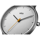 Braun 0211 White Classic Slim Analog Women's Watch | Matte Sterling Silver