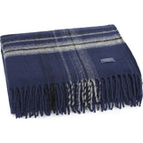 Faribault Border Plaid Throw | Navy Gray BTBPNV1933