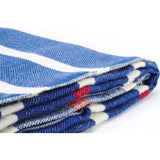 Faribault Nisswa Stripe Wool Throw | Admiral Blue