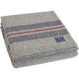 Faribault Cabin Wool Twin Blanket | Heather Gray/Heather Navy B3BNGY1199