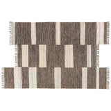 Revival Rugs Block Panel Flatweave Wool Rug | Charcoal