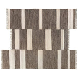 Revival Rugs Block Panel Flatweave Wool Rug | Charcoal
